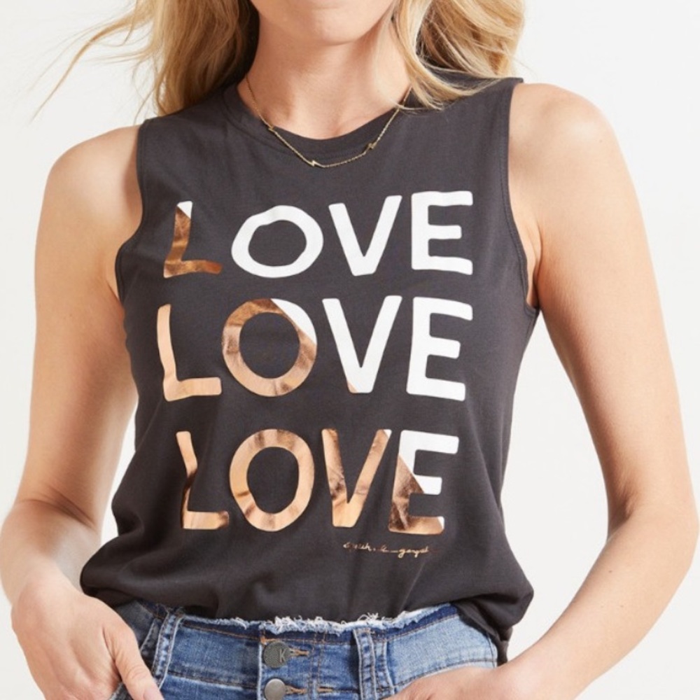 SPIRITUAL GANGSTER Navy LOVE Muscle Tank Top NWT in Medium - Picture 5 of 5